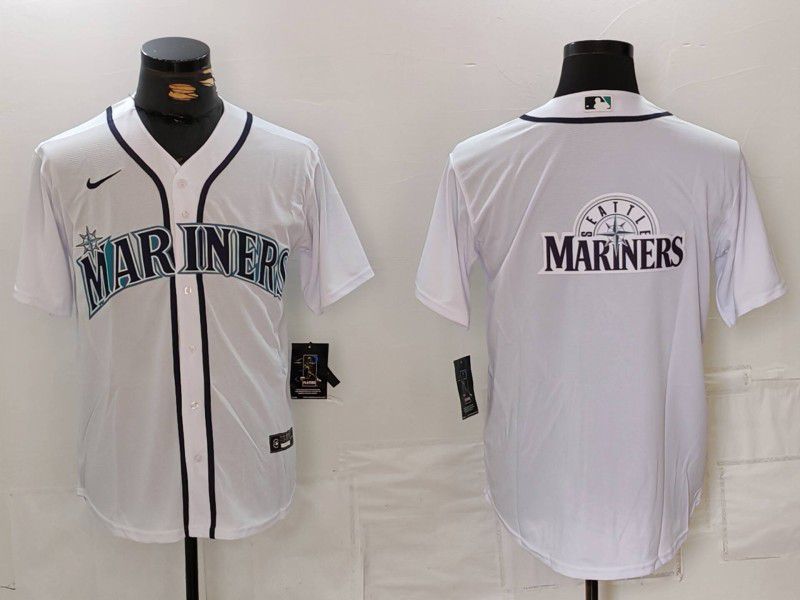 Men Seattle Mariners Blank White Game 2024 Nike MLB Jersey style 1->seattle mariners->MLB Jersey